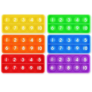 Sensorisches Fidget-Spielzeug Geschenk Alphabet Zahlen Pop-It Manipulatives <span class=keywords><strong>Push</strong></span>-and-Pop Bubble Zehnerfeld Mathe-Fidget-Pop-Boards - Product Image 2