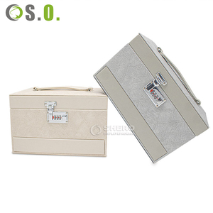 Large Capacity Jewelry Box With <b>Combination</b> Lock Clear Window Multi Layer Drawer Design Jewelry Storage Organizer - Product Image 3