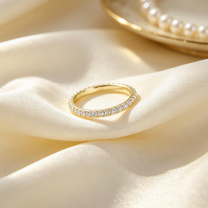 Anillos Apilables de Moda Chapados en Oro de 18K, Conjunto de Anillos de Boda de Cobre con Banda Infinita Trenzada y Circonitas Cúbicas para <span class=keywords><strong>Mujer</strong></span>, Sin Deslustre, Directo de Fábrica - Product Image 3