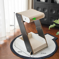 Winners-JJM Griffoir pour chat, Nid pour chat, Structure d'escalade, Double niveau, Vertical, Grand, en Carton ondulé haute densité, Minimaliste