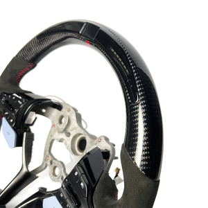 Volante de fibra de carbono negro con base y alcántara para Hyundai Elantra <span class=keywords><strong>N</strong></span> I30 <span class=keywords><strong>I20</strong></span> 2019 2020 2021 2022 <span class=keywords><strong>2023</strong></span> 2024 2025 - Product Image 6