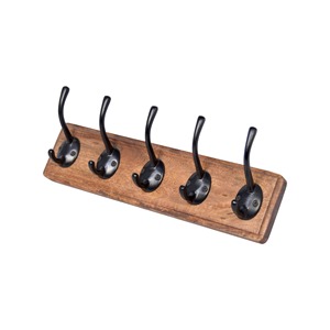 Multi-functional 5 <b>Key</b> <b>Hanger</b> Wall Mounted Black Metal with Wooden Based Home Storage Wall Hanging Stand with Cheap Price - Product Image 3