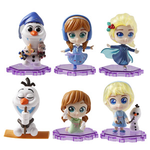 Ensemble de 6 figurines d'anime Elsa et Anna, <span class=keywords><strong>Reine</strong></span> <span class=keywords><strong>des</strong></span> <span class=keywords><strong>neiges</strong></span>, version Q, surgelées, en gros, pour <span class=keywords><strong>la</strong></span> revente - Product Image 1