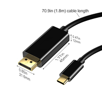 4K tipo C a Displayport DP Cable convertidor adaptador USB C 3,1 a DP Cable 1,8 m