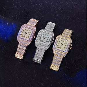 Venta Directa de Fábrica, Relojes Digitales de Diamantes Estilo Hip-Hop, Relojes Deportivos de Lujo con Esfera Ovalada de Aleación y Diamantes, Alarma, Cronógrafo, 10 m - Product Image 1