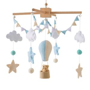 Mobile musical suspendu en bois doux pour berceau, forme <span class=keywords><strong>montgolfière</strong></span>, style nordique, pour bébés <span class=keywords><strong>de</strong></span> 0 à 24 mois - Product Image 2