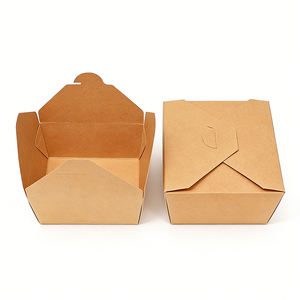 Cajas de Embalaje de Alimentos Kraft para Llevar, Personalizadas, Desechables, para Alitas de Pollo, Hamburguesas y Papas Fritas - Product Image 1