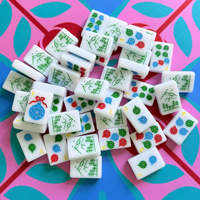 Tuiles de Mahjong Américain sur le thème de Noël, 160 pièces, blanches, luxueuses, gravées double face, en acrylique, écologiques et durables