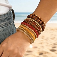 Bracelet en perles de verre soufflé à la main, style bohème créatif, multi-couches, tendance, style européen et américain, pour la plage