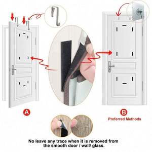 Door Hanging Organizer Nursery Closet Cabinet Baby Storage with 4 Large Pockets and 3 Small PVC Pockets for Cosmetics Sundries - Product Image 5