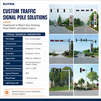 Poteau de signalisation routière octogonal Q235 galvanisé à chaud, multifonctionnel, sur mesure, 6,8m-14m, garantie 10 ans, pour projets municipaux