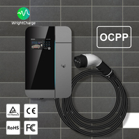 Cargador de Pared Inteligente para Vehículos Eléctricos Tipo 1/Tipo 2/GBT de 11 kW, WiFi, OCPP, RFID, DLB con Programación por Aplicación para Carga en Casa y Garaje, WrightCharge