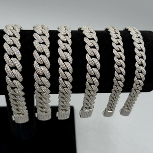 Bracelet cubain de luxe 18 mm serti de moissanite VVS, style hip-hop, pour hommes et femmes, en argent sterling 925, bracelet à maillons cubains scintillant - Product Image 3