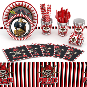 Juego de Vajilla Desechable de Fiesta Pirata Más Vendido para Fiestas de Cumpleaños Infantiles, Eventos Temáticos de Piratas, Diversión - Product Image 5