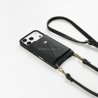 Accessoires de téléphone portable de luxe étui de téléphone étui de téléphone avec chaîne en cuir bandoulière étui de téléphone support de sangle
