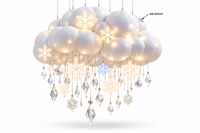 Décoration de Noël gonflable suspendue à LED en forme de nuage avec flocons de neige, décoration de plafond pour fête, mariage, centre commercial, atrium, vacances