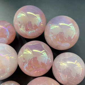 Esfera de cristal de cuarzo rosa <span class=keywords><strong>arua</strong></span>, Ángel Natural de alta calidad, Bola de cuarzo rosa para curación, XCG - Product Image 2
