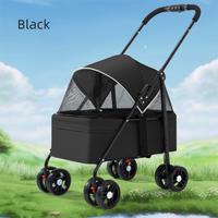 Poussette pour animaux de compagnie à 4 roues, ultra-légère, 4,9 kg, chariot de voyage pour chien et chat, pliable, poussette pour chien à trois roues avec absorption des chocs
