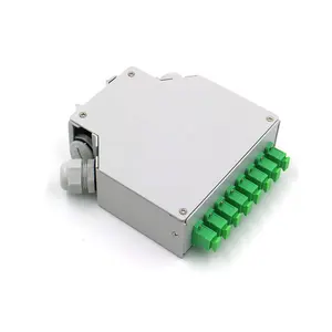 Splice box for DIN rail mounting compact distributor housing for industry and building cabling