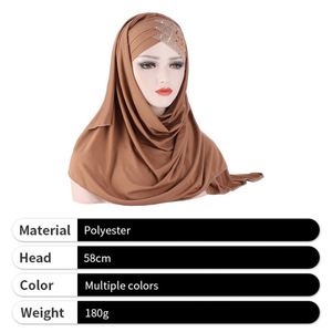 Foulard élastique en soie de lait pour femmes musulmanes, hijab instantané pour femmes - Product Image 2
