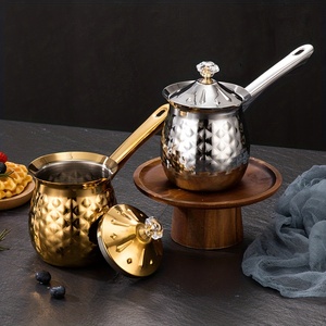 Cafetera desechable de acero inoxidable grabada martillada Cezve Ibrik tapas plegables turcas estilo árabe griego <span class=keywords><strong>para</strong></span> café - Product Image 6