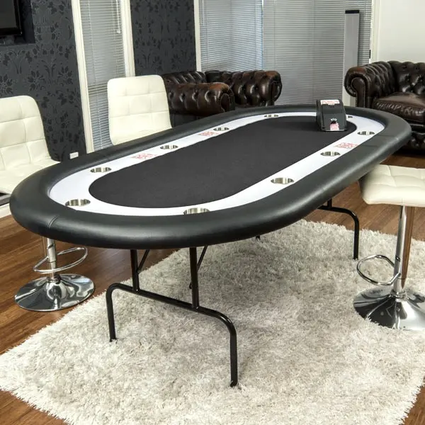 Personalizada de fábrica 96 polegadas folding mesa de madeira mesa de poker <span class=keywords><strong>texas</strong></span> <span class=keywords><strong>holdem</strong></span> poker para 10 jogadores