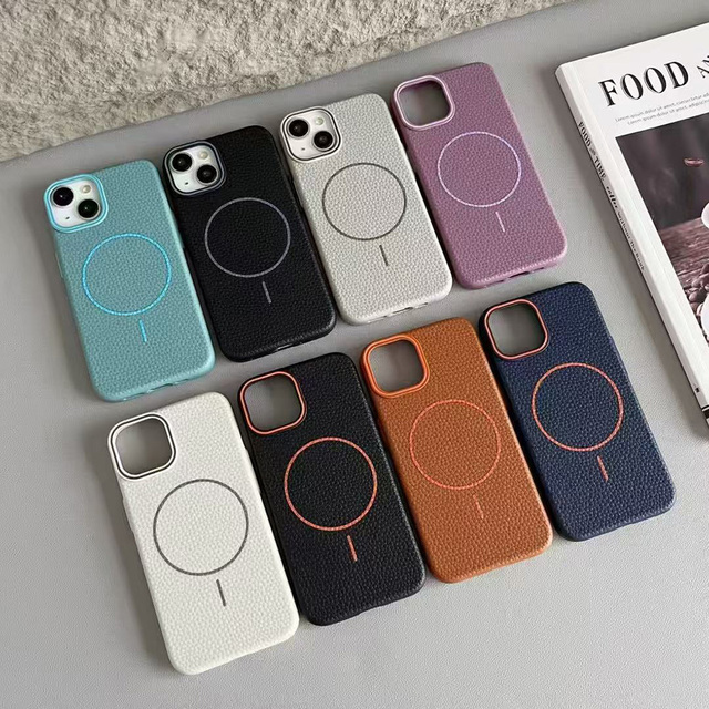 Luxury Magnetic TPU Leather Mobile Phone Case Back Cover for iPhone 17 16 XR XS 11 12 13 14 15 Pro Max
