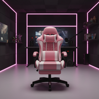 Chaise de jeu 1 pièce Livraison gratuite Chaise de salle de jeu moderne à led avec repose-pieds