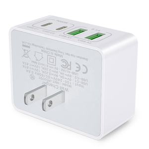 <span class=keywords><strong>2</strong></span> USB e <span class=keywords><strong>2</strong></span> Tipo C Carregador 4 Port 40W Fast Charging Head UE/EUA/UK Plug PD 20W Adaptador de telefone para iPhone Samsung Wall Charger - Product Image 4