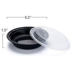 16oz 24oz 32oz 37oz 48oz Black Disposable BPA Free Microwavable Customizable Takeout <b>Containers</b> Easy Open Plastic Togo Dome Lids - Product Image 3
