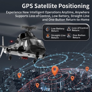 NOUVEAU Hélicoptère RC GPS SJY-F02S à l'échelle 1:33 Airwolf RTF avec double moteur brushless, flux optique, sans flybar pour vol extérieur, avion 6G - Product Image 3