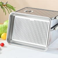 Boîte de conservation alimentaire sous vide en acier inoxydable 304, hermétique, anti-fuite, grande capacité, pour réfrigérateur, viande et fruits