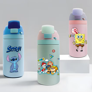 Flacon à vide isolé pour enfants de 16oz pour enfants bouteille d'eau en acier inoxydable portable avec verrouillage de sécurité chaude - Product Image 2