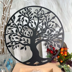 Usine personnalisée 50cm <span class=keywords><strong>arbre</strong></span> <span class=keywords><strong>de</strong></span> <span class=keywords><strong>vie</strong></span> mur Art tentures murales cadeau décor à la maison métal mur Art décoration - Product Image 2