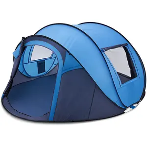 Pop-Up Camping Zelt 4 Personen Rucksack Tragbares wasserdichtes Zelt 2 Türen Luxus Shelter für Camping im Freien Wandern und Reisen
