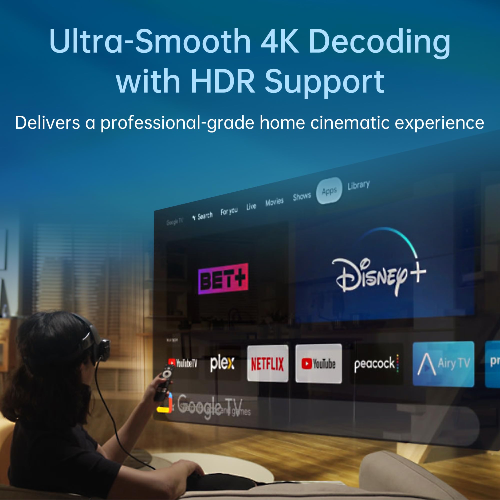 GOOVIS D4H1 Portable Android TV Streaming Box with 8000mAh Power