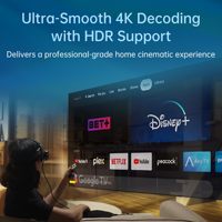 GOOVIS D4H1 Reproductor multimedia de transmisión portátil Caja de TV Android certificada por Google con base de Banco de energía de 8000mAh, ver películas, TV en vivo
