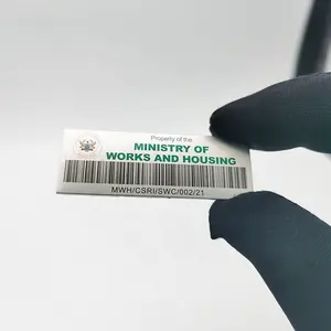 prototype tagging printed metal aluminium asset tag metal aluminium barcode label for custom labels