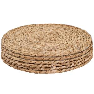 Salvamanteles Redondo <span class=keywords><strong>de</strong></span> Bambú Tejido, Salvamanteles Reutilizables Resistentes al Calor para Comedor y Cocina, Decoración Rústica Ecológica - Product Image 1