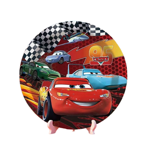 Set di Articoli per Feste di Compleanno a Tema Auto Uniche Include Piatti di Carta per Dolci - Confezione da 32 e 1 Foglio di Adesivi con Dinosauri - Product Image 2