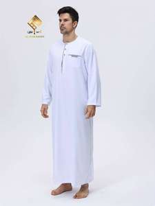 Último modelo en material suave antipilling, túnica árabe de alta gama para hombre, estilo marroquí de manga larga con parche cosido. Algodón de excelente calidad. - Product Image 2