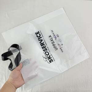 Custom Reusable Poly PE Carrier Plastic Bag Plastic Pe Grocery <strong>Soft</strong> <strong>Loop</strong> <strong>Handle</strong> Shopping Bags With <strong>Handles</strong> for Clothes - Product Image 1