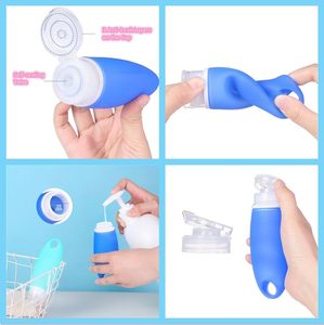 Bouteille de désinfectant pour les mains en silicone anti-fuite avec porte-clés, support en silicone, mousqueton vide, format voyage avec porte-clés - Product Image 2