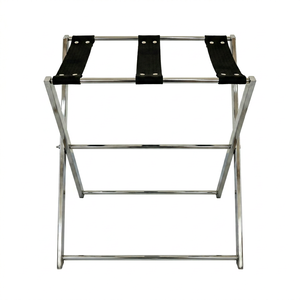 Foldable Modern Luxury Stainless Steel Luggage Rack <b>Suitcase</b> Stand <b>Light</b> Grey Hotel Furniture for Lobby Bedroom Guest Rooms - Product Image 1