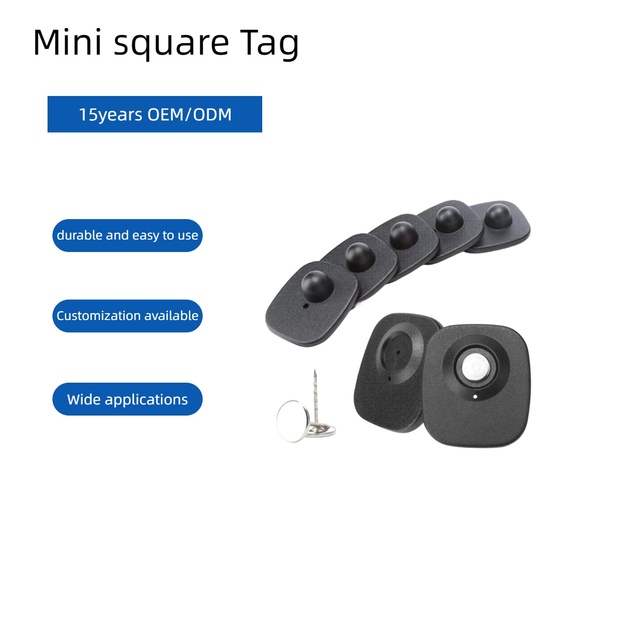 HR-TENDA HR-HT001 Plastic Magnetic Mini Square EAS RF Hard Tag Clothing Store Security Label From Guangdong