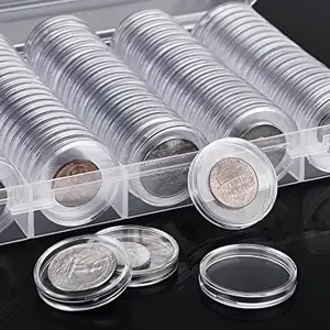 40 mm 명확한 동전은 거품 반지 공기 tite 동전 홀더를 가진 아크릴 동전 콘테이너 저장 상자를 요약합니다