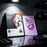 Papier de transfert thermique A4 pour tatouage, motif carbone rouge, pour machine à copier l'art corporel, fournitures de tatouage, OEM personnalisé, vente en gros