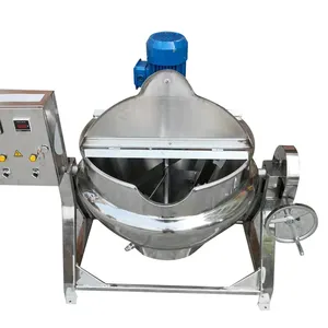 Karıştırıcı ile gaz ısıtma su ısıtıcısı endüstriyel pişirme Pot reçel kaynar su çift