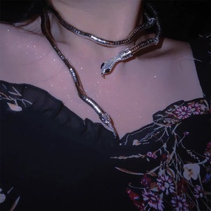 Collana a Serpente Personalizzata in Lega, Stile Minimalista INS, Design di Nicchia Audace e Sombrio, Gioielli Chunky per Donna e Uomo, Choker - Product Image 4