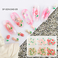 Hiasan Kuku 3D Bentuk Tulip dari Logam, Dekorasi Seni Kuku Bunga Mini, Aksesoris Kuku Floral untuk Manikur DIY